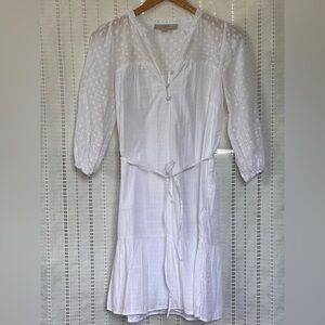 LOFT White Textured Dress EUC, size XS Petite